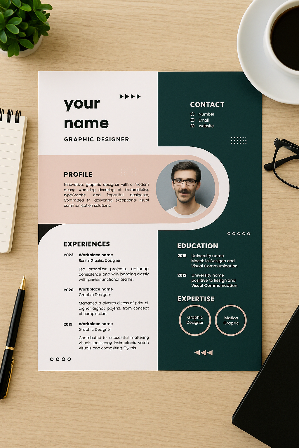 Modern Graphic Design Resume Template - C9cd1c6d51b8d5710aa926d90b0e7fd3