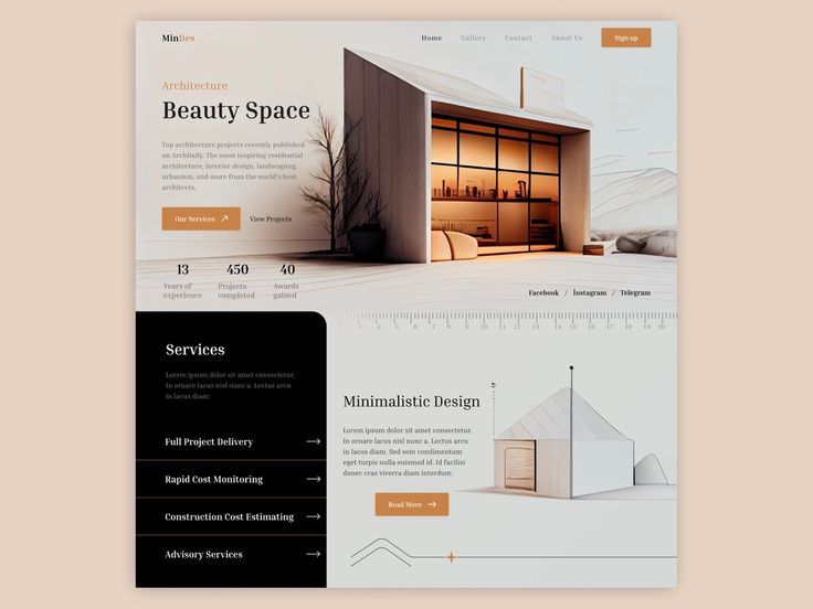 Website Design 🌐 Architecture landing page