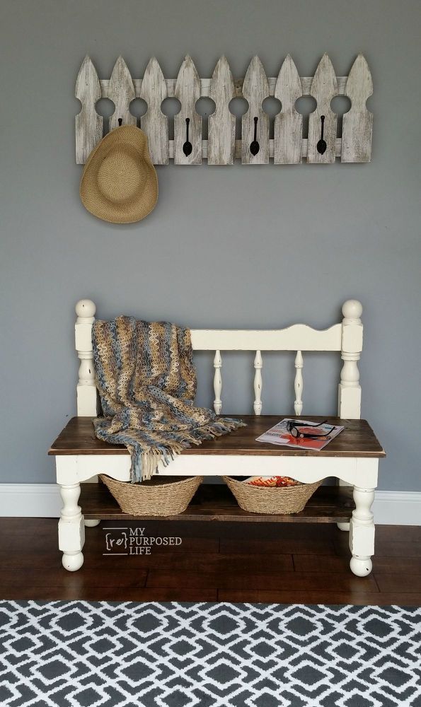 White Twin Bed Headboard Bench