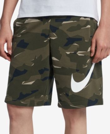 Nike Men's Sportswear French Terry Camo Print Shorts Green Nike Men's Sportswear French Terry Camo Print Shorts Green