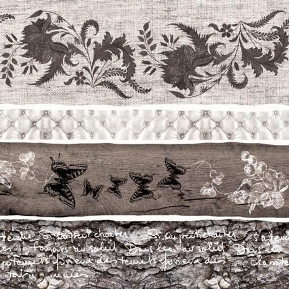 4 Paper Napkins For Decoupage | 4 Decoupage Napkins | Shadow Flowers | Napkin for Decoupage | Paper #papernapkins