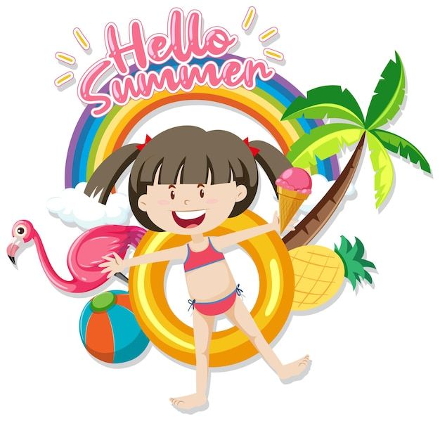 Summer Font, Beach Items, Beach Girls, Hello Summer, Graphic Resources, Vector Free, Fonts, Mario Characters, Anime