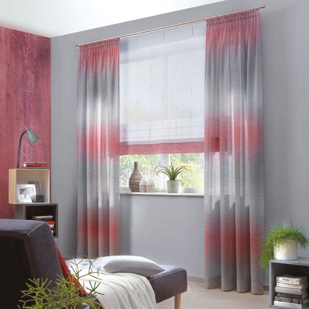 Gardinen Stores Für Wohnzimmer Scherli Store, ab 180 cm hoch. Web-Deko mit Farbverlauf, 148 cm breit