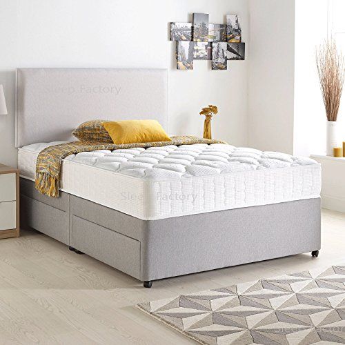 King Velvet Silver Somnior Beds Divan
