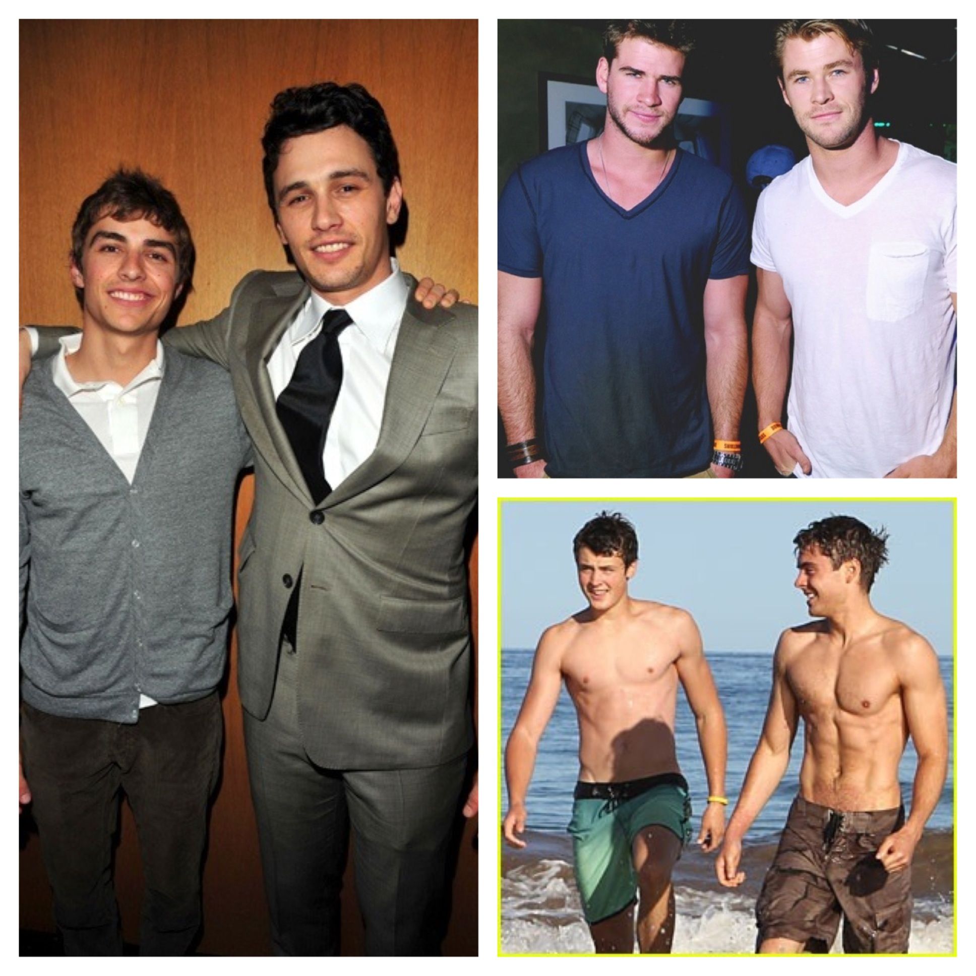 Hemsworth brothers, Franco brothers, and Efron brothers, aka the most