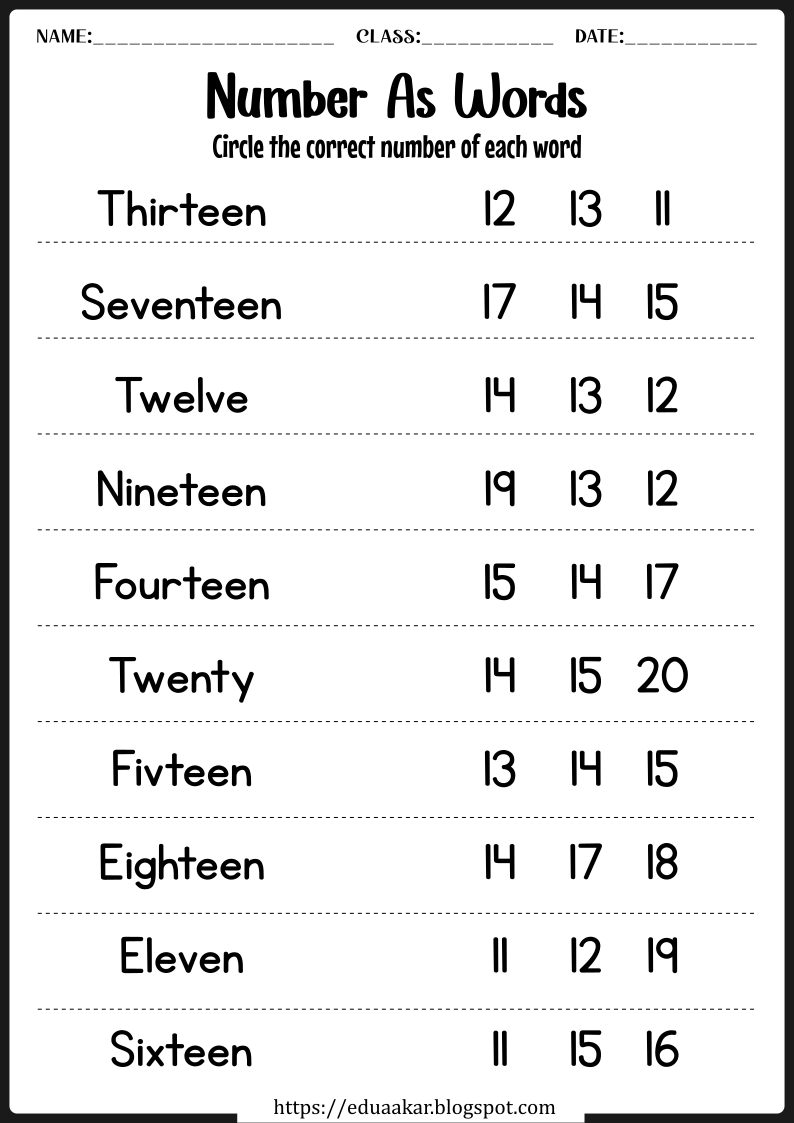 Kindergarten Numbers and Counting Worksheets