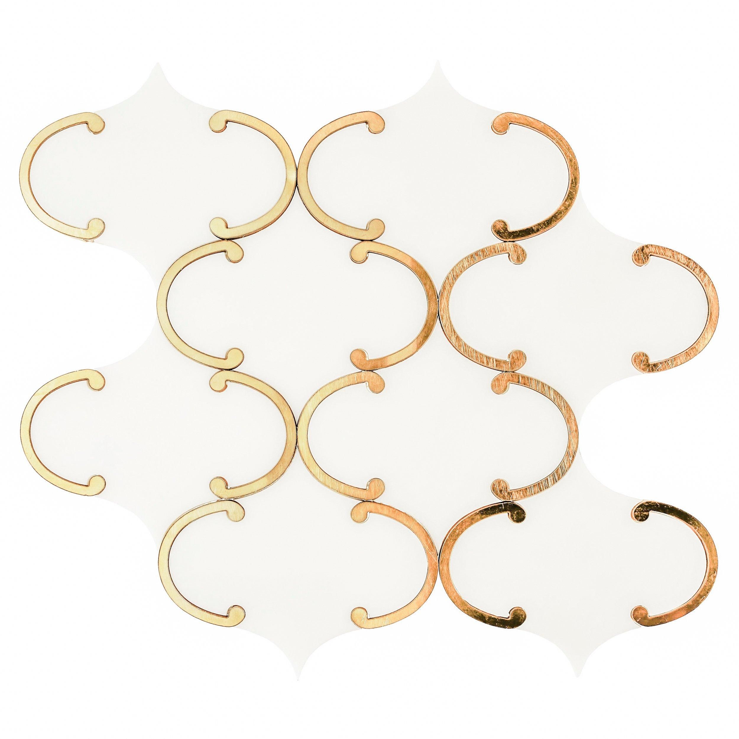 Inspired by traditional Mediterranean artwork, the flowing lines of this arabesque shaped mosaic will add visual interest and exotic charm to your next project. This waterjet mosaic utilizes cutting edge technology to create striking new shapes and designs. The individual pieces are carefully selected to make sure they are of the highest quality and are hand finished and blended together to create the final pattern. Part of marble’s beauty is the intrinsic variation due to veining and movement p Waterjet Mosaic Tile, Pebble Mosaic, Mosaic Tiles, Marble Tiles, Polished Porcelain Tiles, Porcelain Mosaic, Ceramic Wall Tiles, Mediterranean Homes, Houses