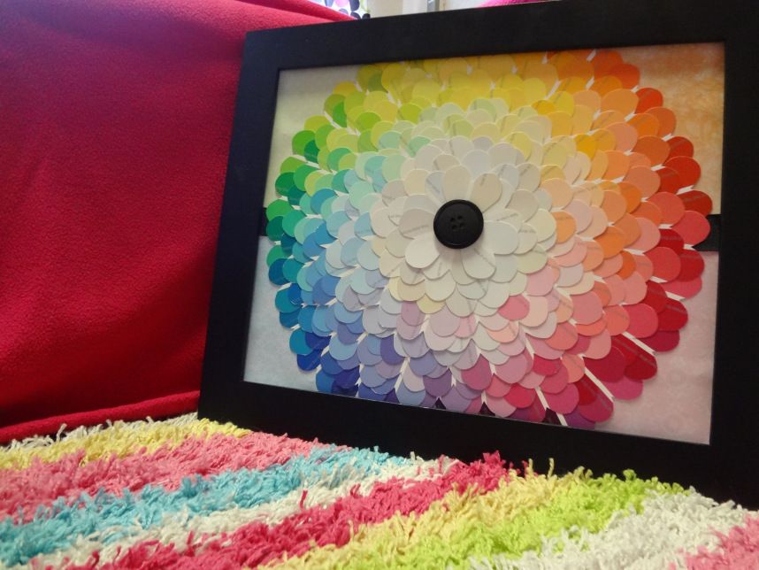 paint chip flower | Crafts, Paint chip art, Painting crafts