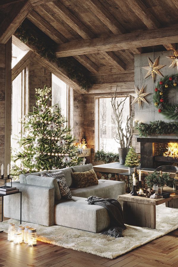 Merry Christmas_(CGI) on Behance Decorating With Christmas Lights, Christmas Decorations, Holiday Decor, Chirstmas Decor, Christmas Wreaths, Rustic Christmas, Christmas Home, Gorgeous Christmas, Merry Christmas