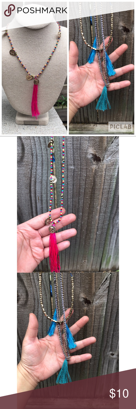 Download Bundle of 2 tassel necklaces | Tassel necklace, Necklace ...
