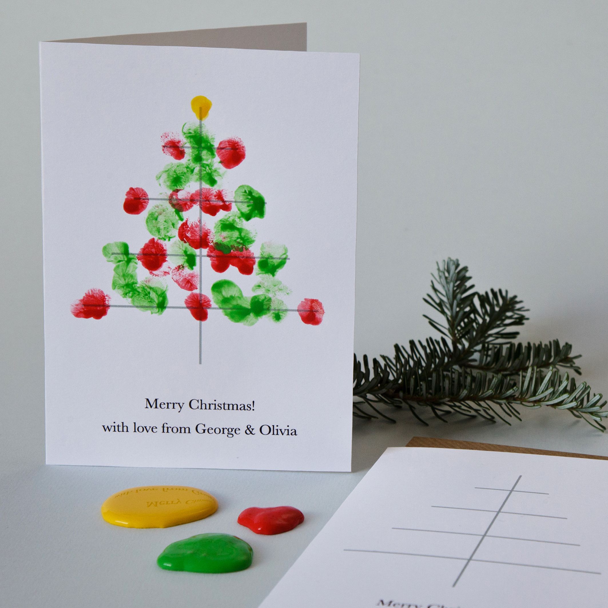 10 Personalised Finger Paint Christmas Cards Christmas Baby, Christmas