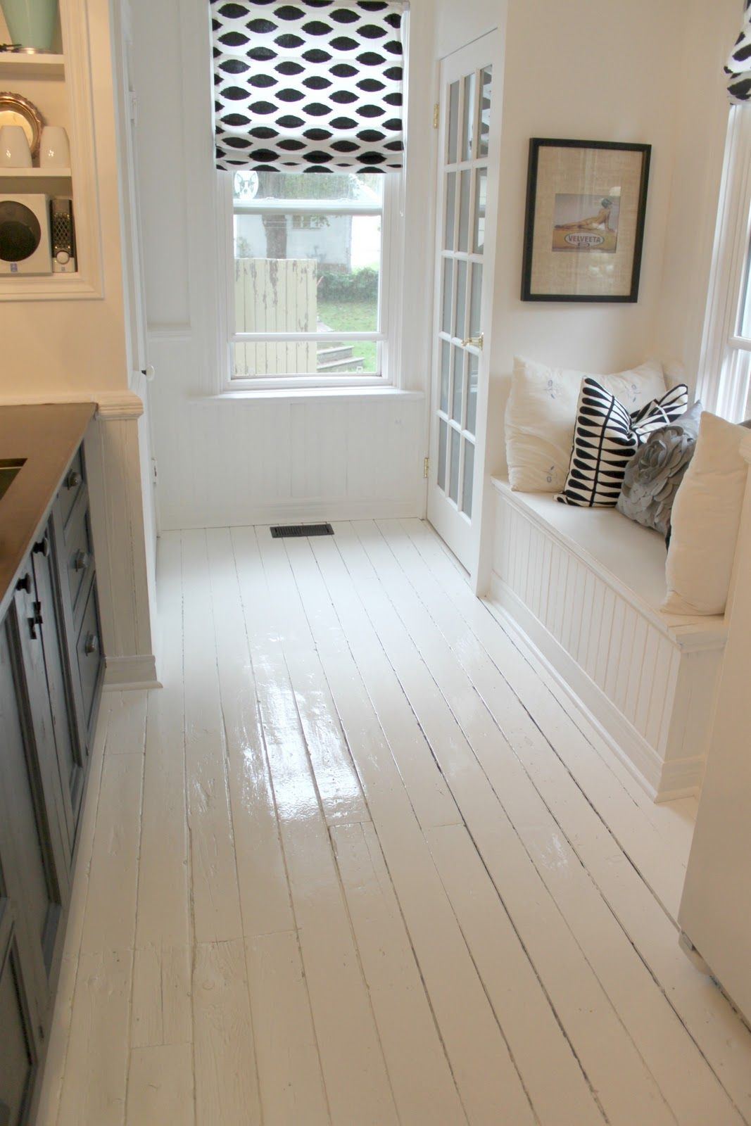 white painted floor White painted floors