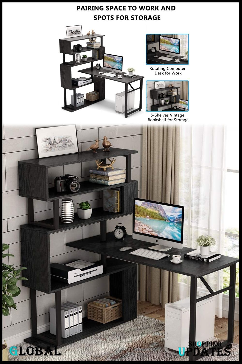 modern l shaped corner desk with storage office bronze mirror