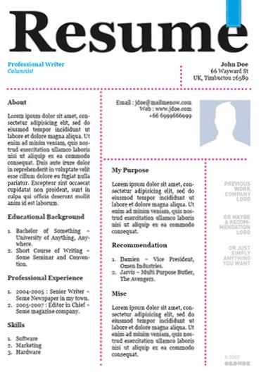 Unique Resume Template - Http://Getresumetemplate.Info/3522/Unique