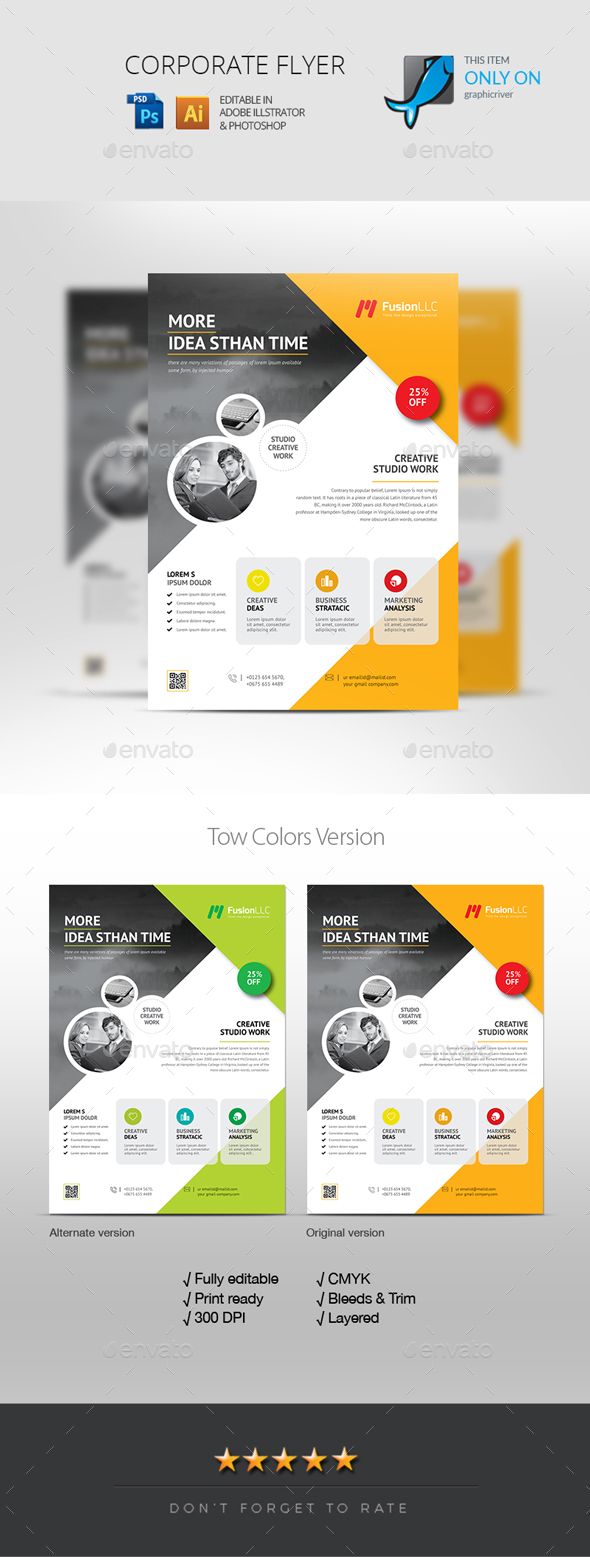 flyer template psd vector eps well layered organised text