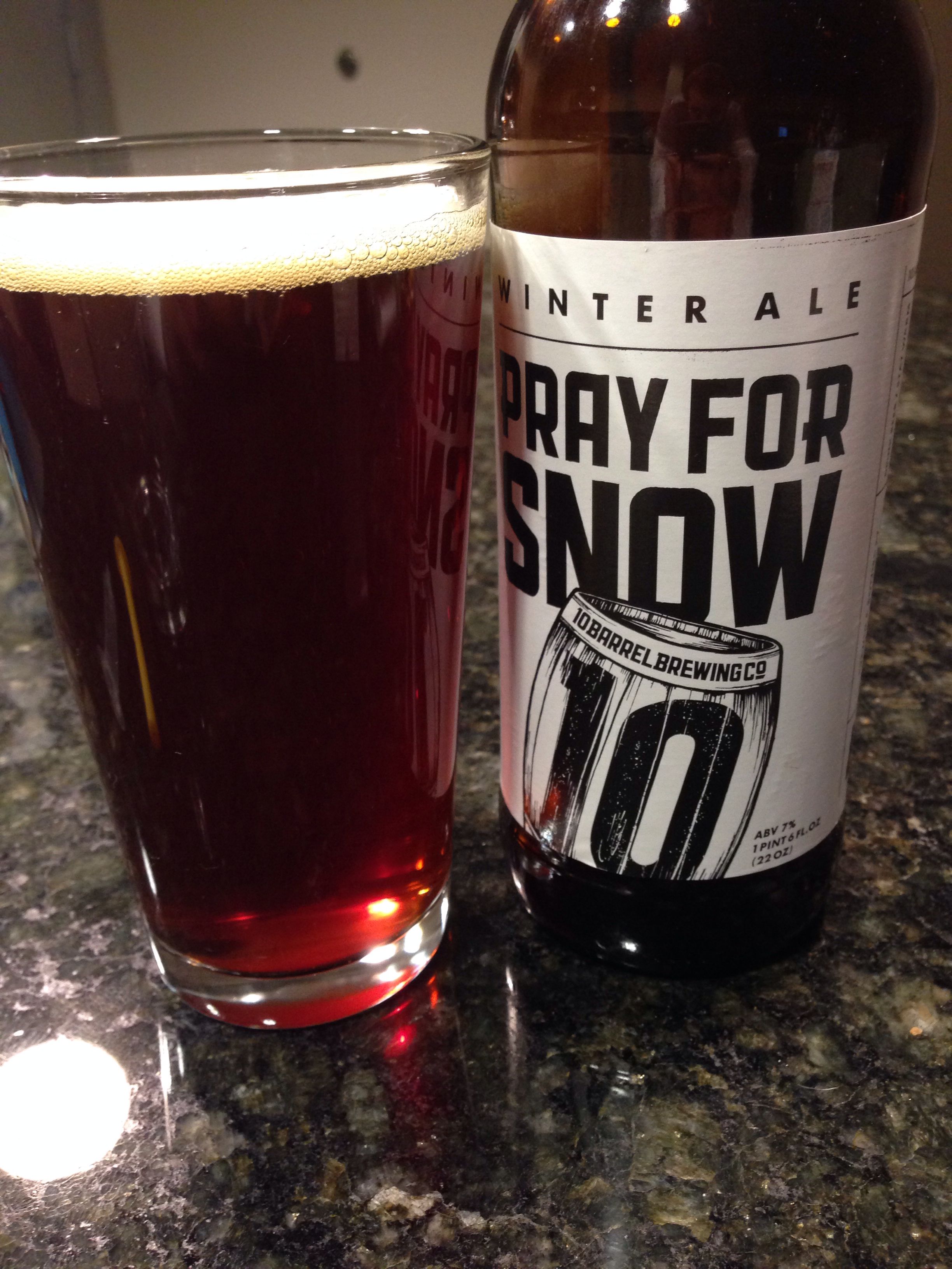 10 Barrel Brewing Co. Pray for Snow Winter Ale. 10 Barrel, Brewing Co