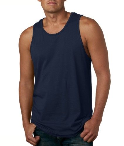 NAVY TANK TOP SILK SCREEN