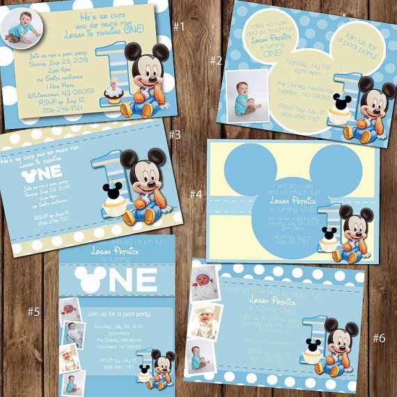 mickey mouse personalised invitations