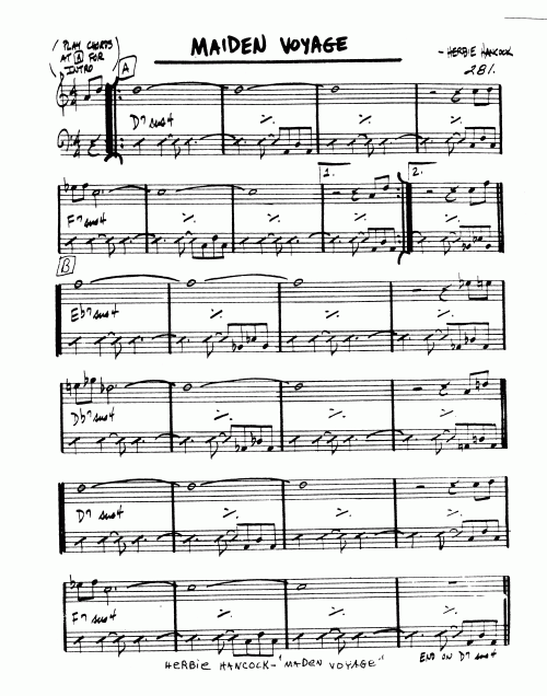 pin by roberto davila on standards de jazz pinterest maiden voyage lead sheet