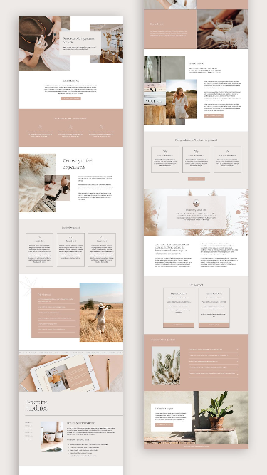 Boho and modern Squarespace Sales Page for Female Entrepreneurs