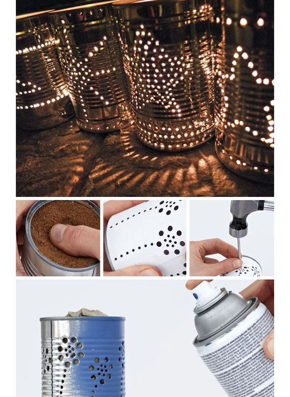 Tin Can Lanterns - DIY Outdoor Lighting Ideas - Click for Tutorial