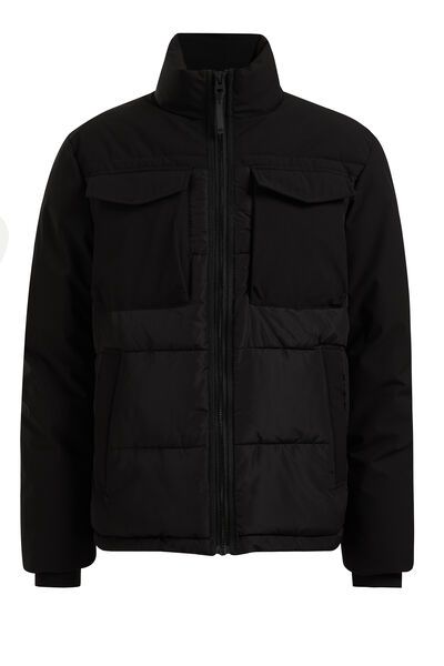 Deze slim fit gewatteerde jas heeft een opstaande boord en een ritssluiting. Het model heeft twee steekzakken met fleecevoering, twee borstzakken met een drukknoopsluiting en twee binnenzakken. Gevoerd. Winter Jackets, Model, Products, Fashion, Winter Coats, Moda, Winter Vest Outfits, Fashion Styles