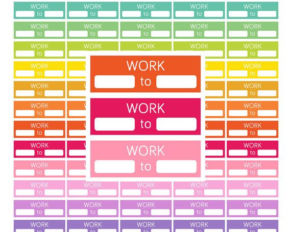 work stickers printable work planner stickerswork schedule planner