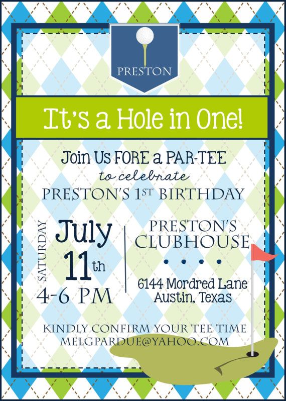 Golf Birthday Party Invitation - Golf First Birthday Party - invitation to a party Golf Birthday Party Invitation - Golf First Birthday Party - invitation to a party