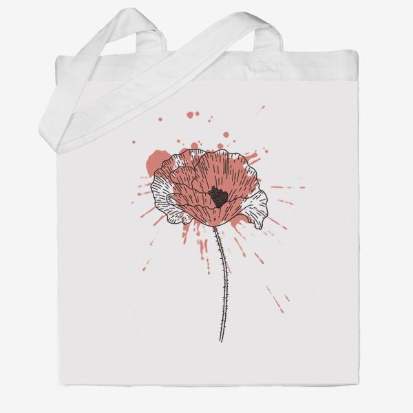 Сумка хб «Мак. Брызги.» Cotton Bag, Reusable Tote Bags
