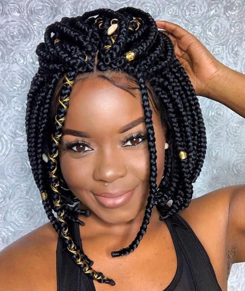 Pin by Chanisa on pixie hairstyles in 2020 Short box braids, Box braids styling, Box braid wig