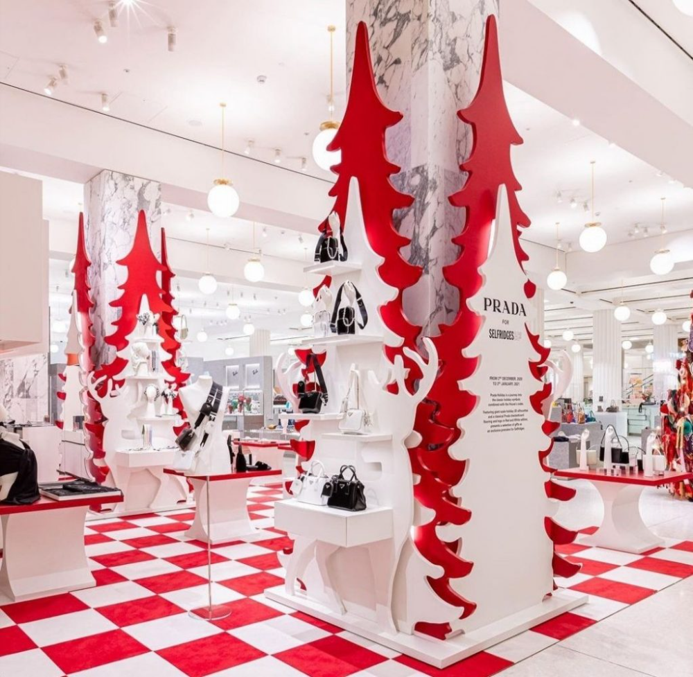 PRADA debuts holidays popup at Selfridge's in London Holiday pops