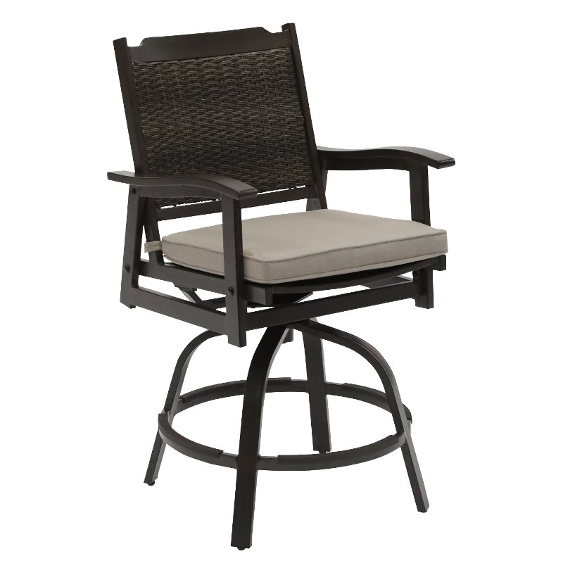 Wicker Patio Swivel Bar Stool Glenwood Stools Sunbrella Fabric Cushions Wicker Patio Swivel Bar Stool, Glenwood 5 Piece Patio Dining Set With Swivel Chairs