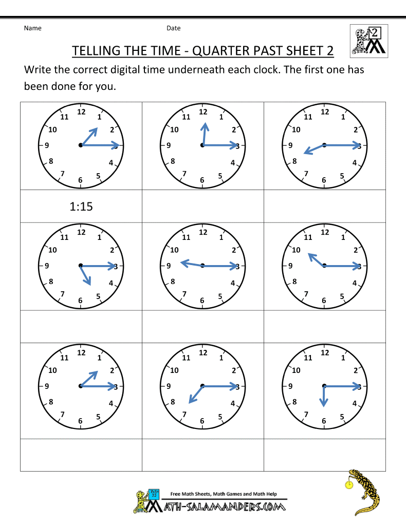 Worksheets Math Worksheets Telling Time 2nd grade math worksheets telling the time quarter past 2 gif 790 pixels
