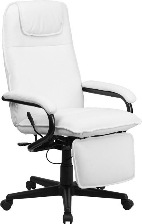 flash furniture high back white leather executive reclining swivel