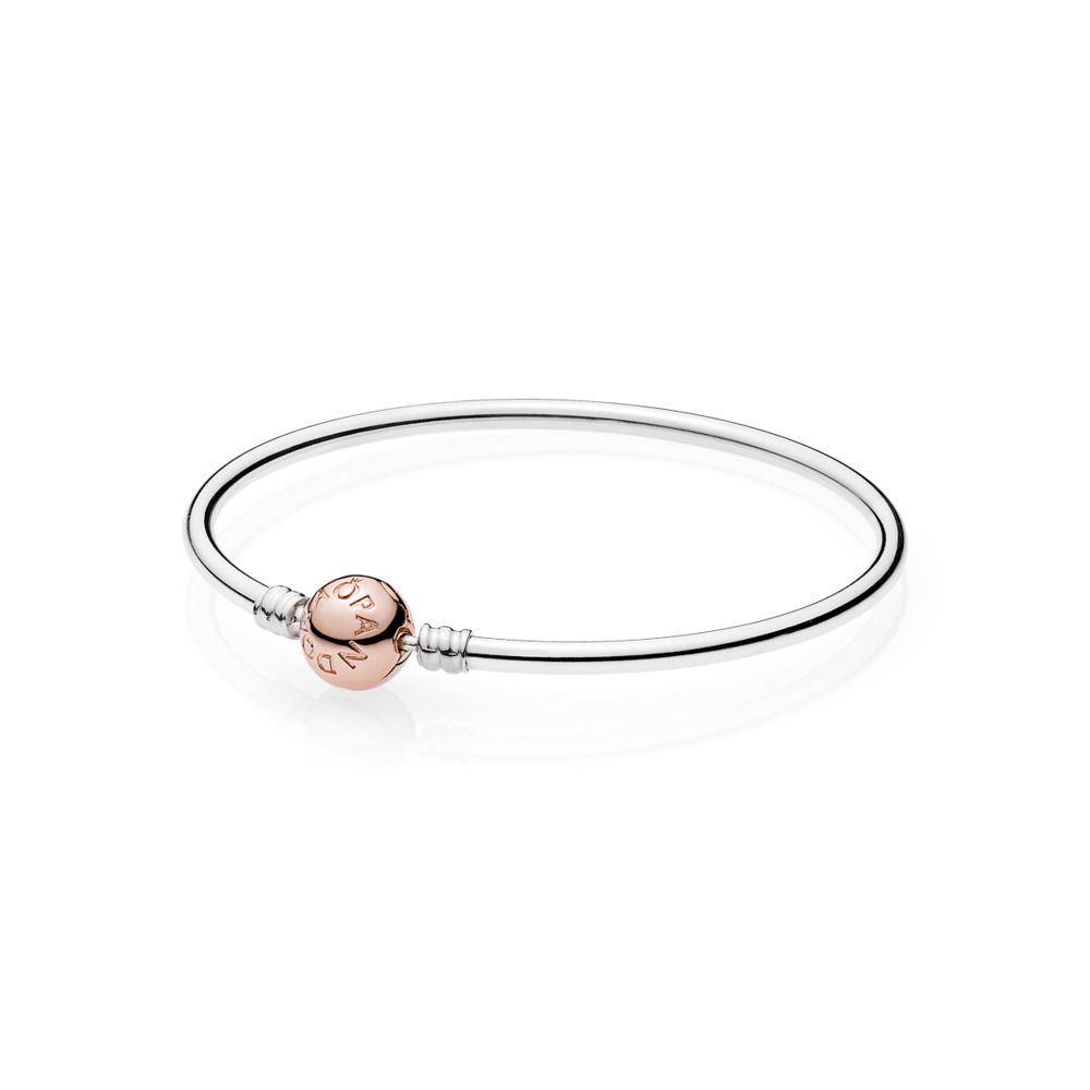 Sterling Silver Bangle Bracelet w/ PANDORA Rose™ Clasp | Pandora ... Sterling Silver Bangle Bracelet w/ PANDORA Rose™ Clasp | Pandora ...