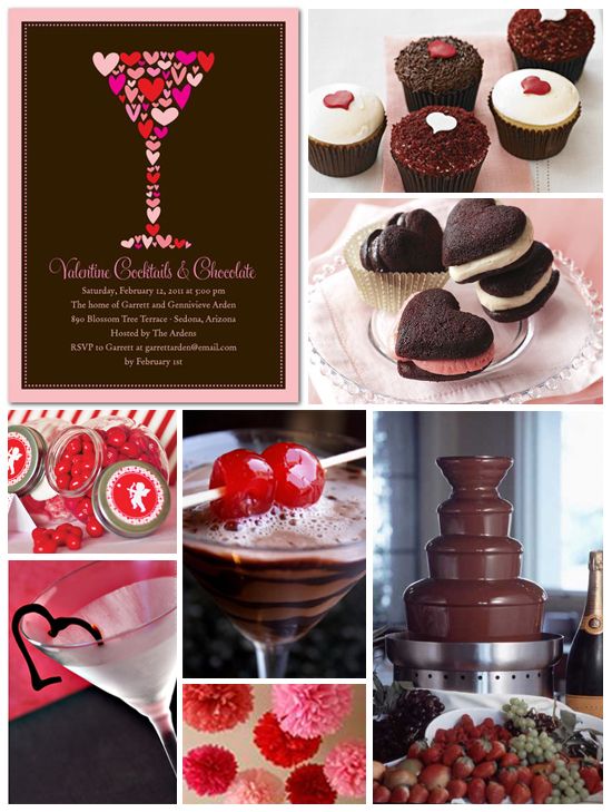 Lovely Valentine Cocktail Party Ideas Part - 3: Cocktails U0026 Chocolate: Valentineu0027s Day Party Inspiration Board