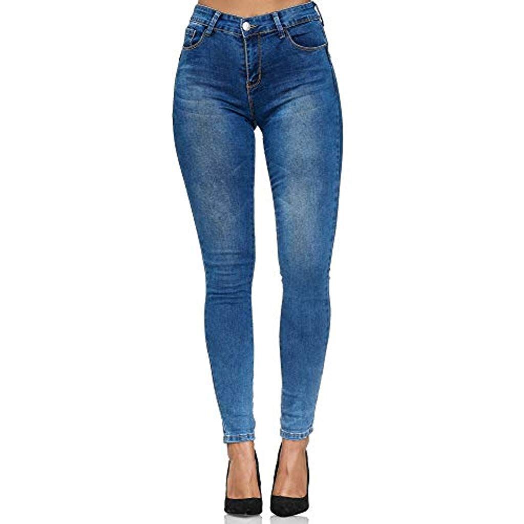 Elara Damen Stretch Hose Push Up Jeans Chunkyrayan
