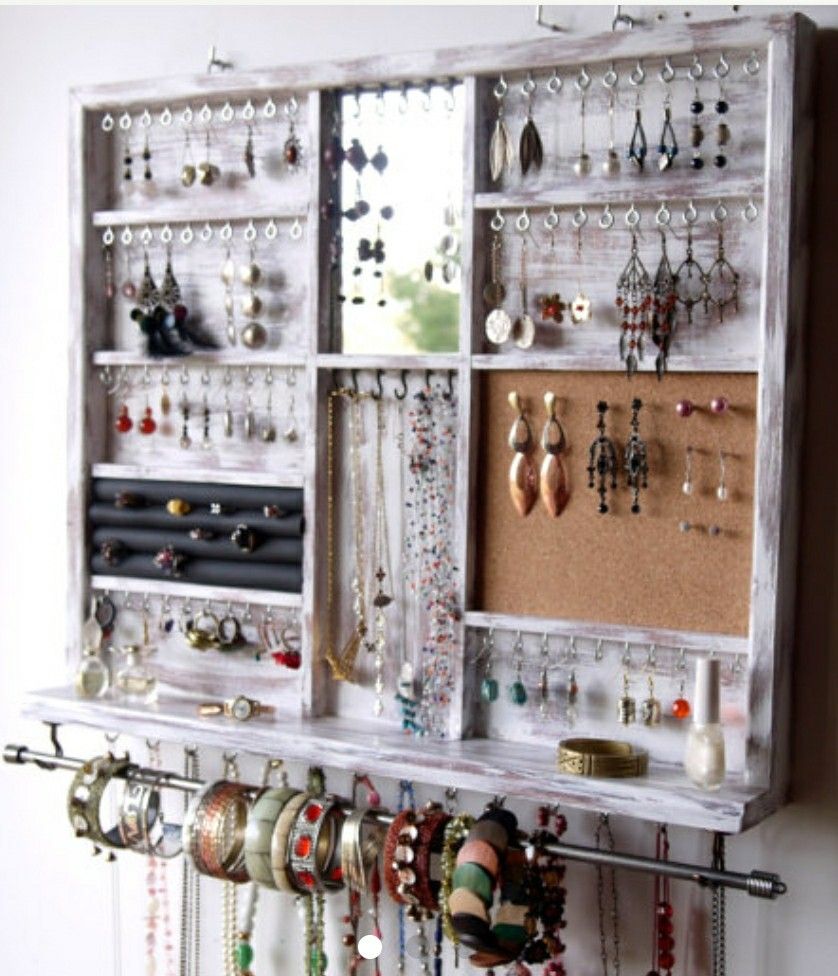 Blanc Pratique Design Bijoux Pr/ésentoir Collier Boucle Doreille Bracelet Organisateur Pr/ésentoir Support /à Porte Chambre Bijoux Bijoux Cintre