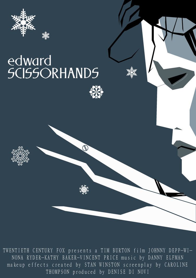 Edward Scissorhands 1990 Minimal Movie Poster By Helen Flight