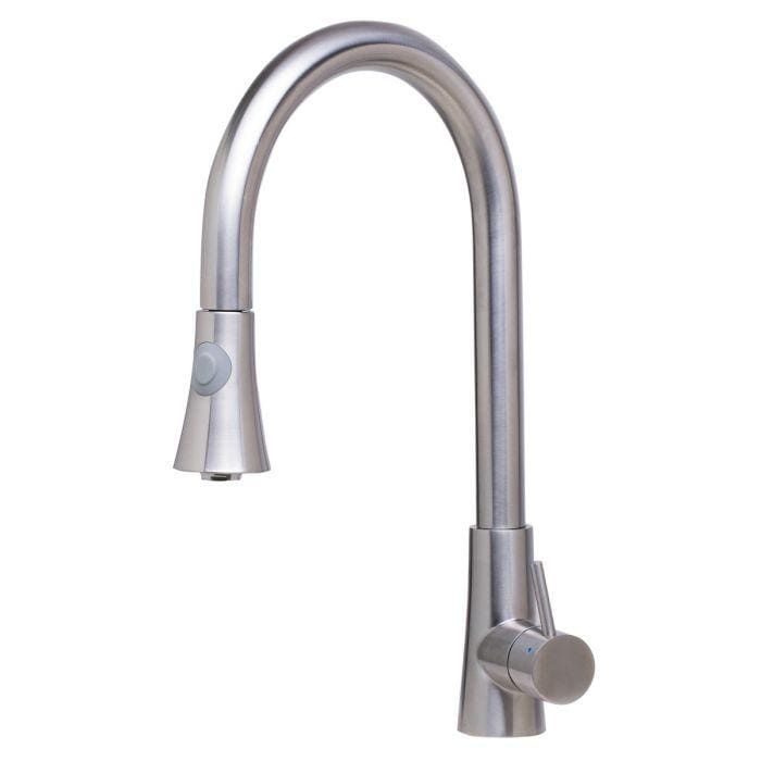 ALFI brand AB2034 Solid Stainless Steel Two Mode Pull Down Kitchen Faucet - Brushed Stainless Steel