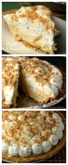 Amish Peanut Butter Cream Pie. Oh my God this is now my favorite kind of pie. It's a bit sweet for me, but it soooo good. Peanut Butter Cream Pie, Peanut Butter Desserts, Peanut Pie, Cookie Butter, Butter Icing, Cashew Butter, Butter Pecan, Apple Butter, 13 Desserts