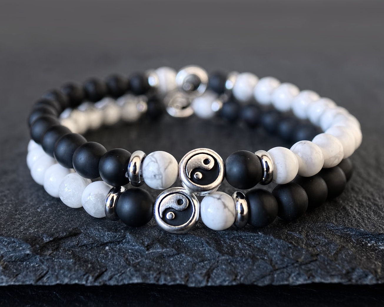 Bracelet His And Her Set Yin Yang Black Bracelet Set Yin Yang