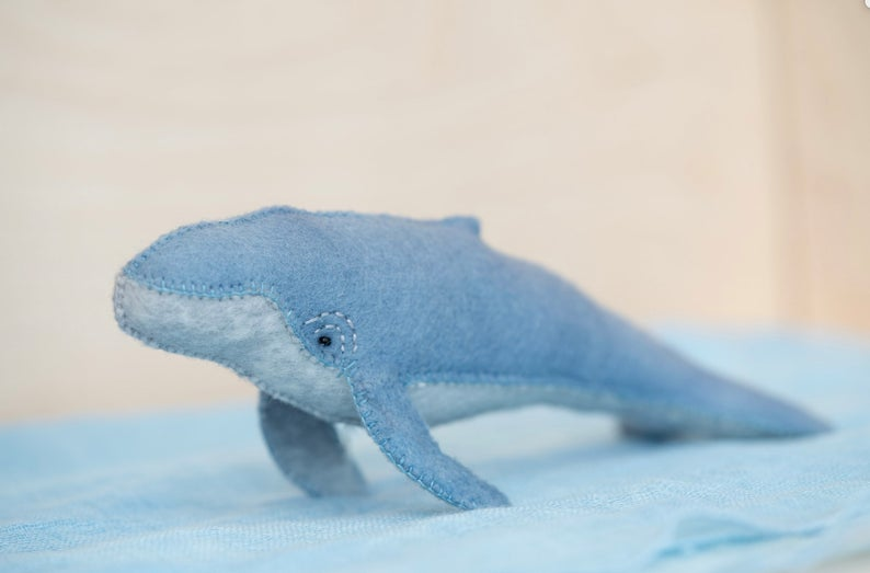 Felt Humpback Whale Sewing Patterns Felt Whale Pdf Sewing Etsy Whale Stuffed Animal Felt Toys Sewing Patterns