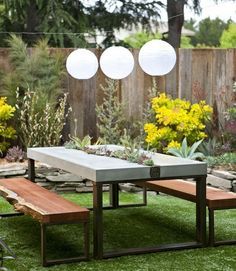 Gartentisch Beton Metall selber bauen | Gartentisch Gartentisch Beton Metall selber bauen | Gartentisch