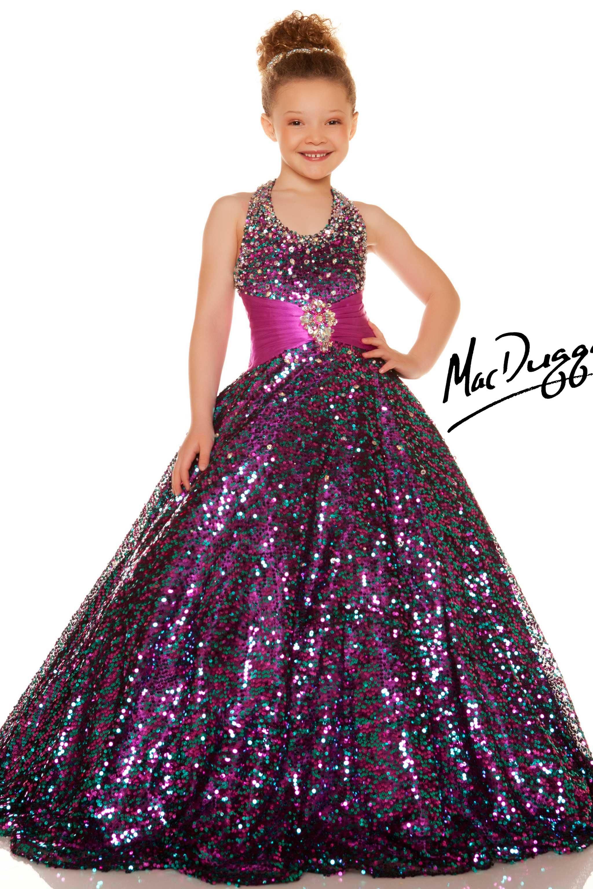 Gold and Purple Pageant Dresses