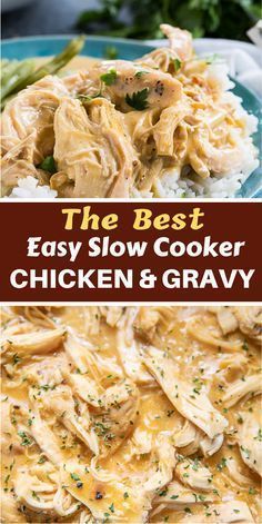 Slow Cooker Chicken and Gravy is what comfort food is all about in our house and it is totally ahhh-mazing! Easy and delicious always wins in our home. Easy Crockpot Dinners, Crockpot Dishes, Crock Pot Cooking, Weeknight Meals, Cooking Recipes, Dump Dinners Crock Pots, Healthy Crockpot Chicken Recipes, Slow Cooker Dinners, 3 Ingredient Chicken Recipes