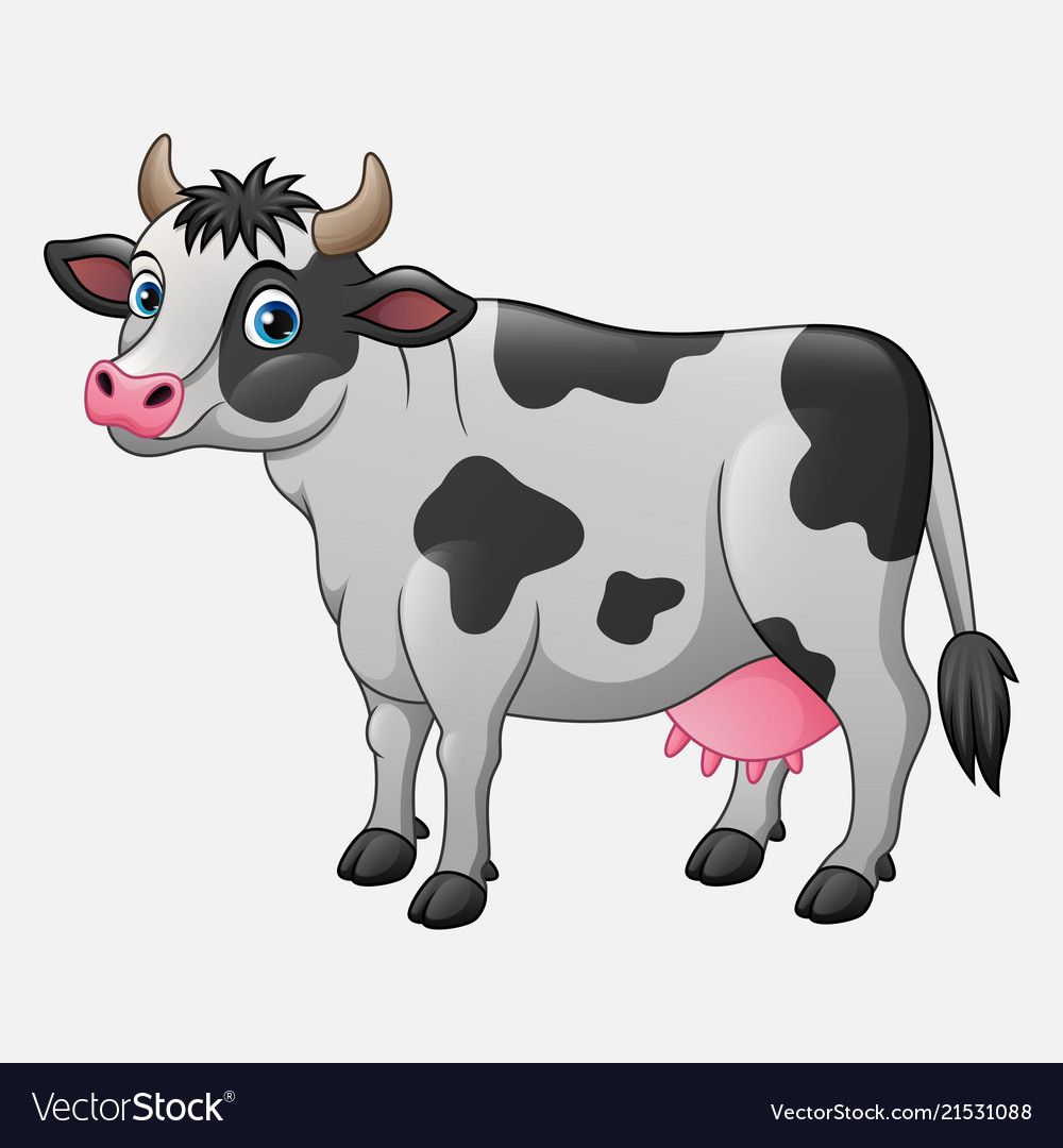 Cute cow cartoon vector image on in 2020 With images Animal clipart 