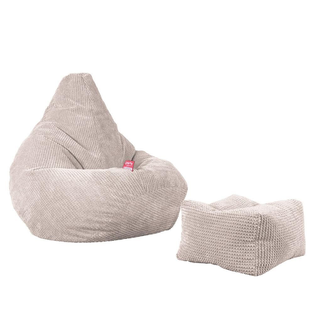 Pouf Fauteuil Gamer Pompon Rose Lounge Pug/® Poire