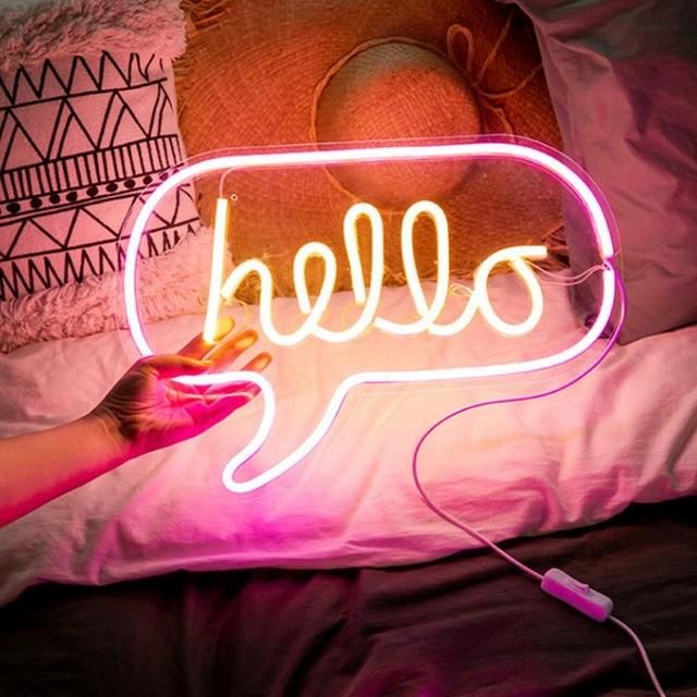 Hello Led Neon Light Led Neon Lighting Neon Lights Party Neon Signs