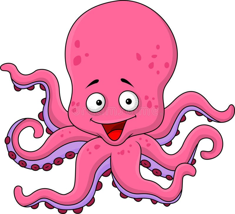 Octopus Cartoon Vector Illustration Cartoon Drawings Of Animals